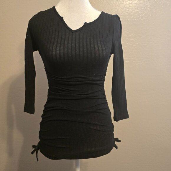 Drawstring Side Ribbed Knit Dress - Picture 6 of 6